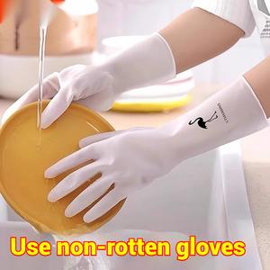 Sarung Tangan Isi Rumah Boleh Digunakan Semula, Sarung Tangan Pencuci Pinggan Getah, Tebal, Lengan Panjang, Sesuai untuk Pembersihan Dapur, Kerja, Melukis, Berkebun, Penjagaan Haiwan Kesayangan, untuk Pasangan Gloves