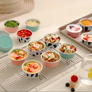 10 Pcs Kue Cup Aluminium Foil Import Bisa Dipakai Berulang / Cup Kue Korean Dessert Box Kotak Cup Cake Kue Puding / Cup Foil Bulat / Mika Dessert Box / Mika Puding / Mika Bolu Cup / Mika Kue AG09