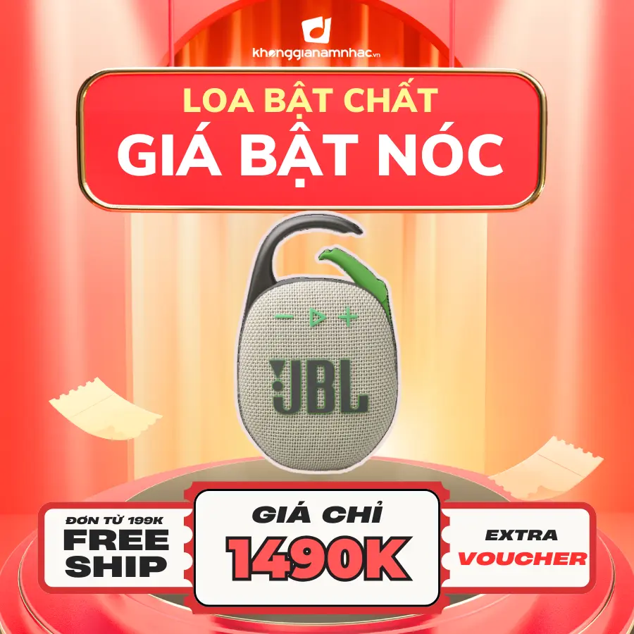 Loa Nghe Nhạc Di Động Bluetooth JBL Clip 5- Nghe Nhạc, Củ Loa, Chống nước, Bass căng, Nhỏ gọn