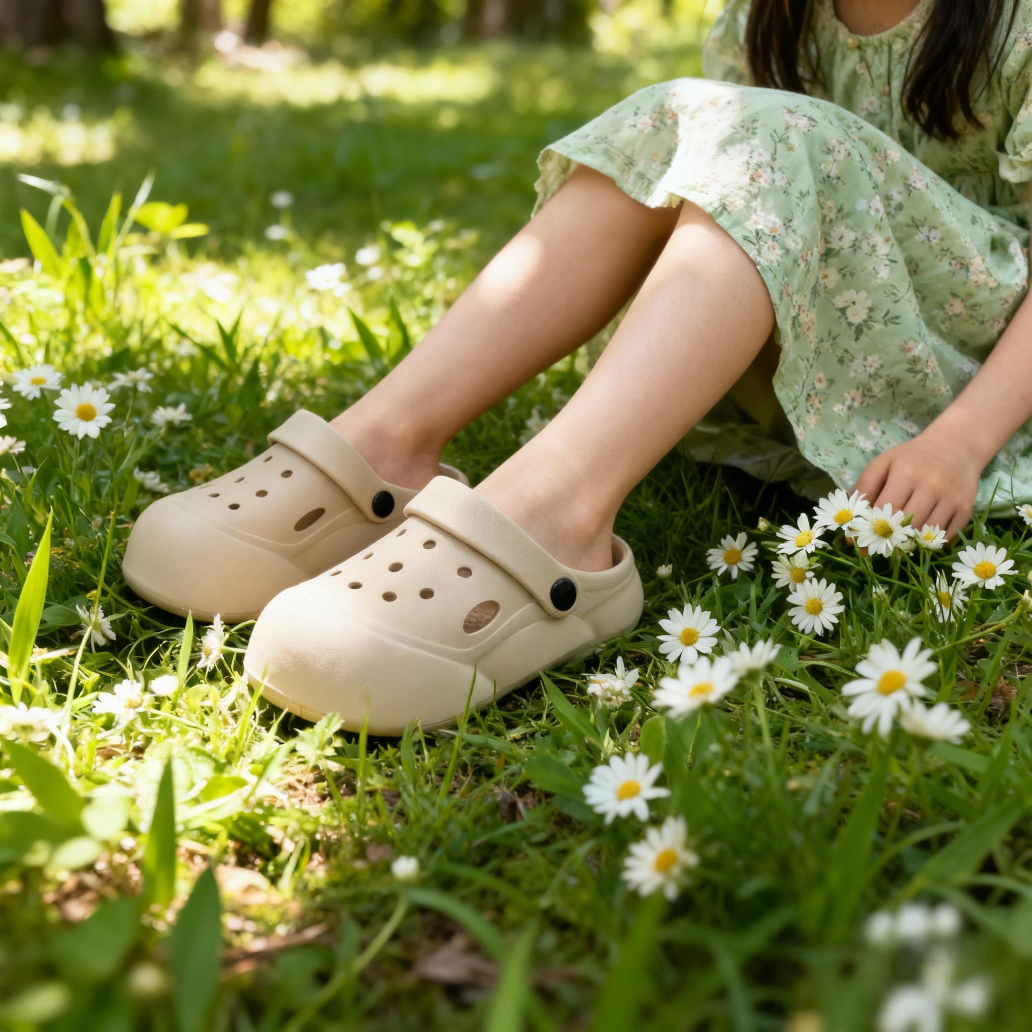 Baru Model Sandal Anak Perempuan Baim Selop Nyaman Kodok Jibbitz Sendal Anak Cewek Size 20-35