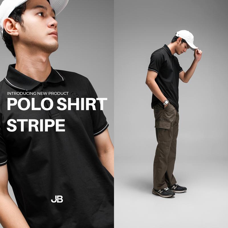 JB Polo Shirt Black Stripe 1