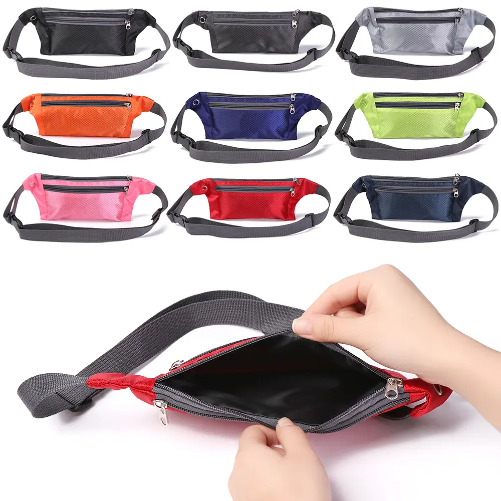 Fashion Multi-Pockets Running Sport Bum Bags Canvas Belt Satchel Fanny Pouch Waist Packs
