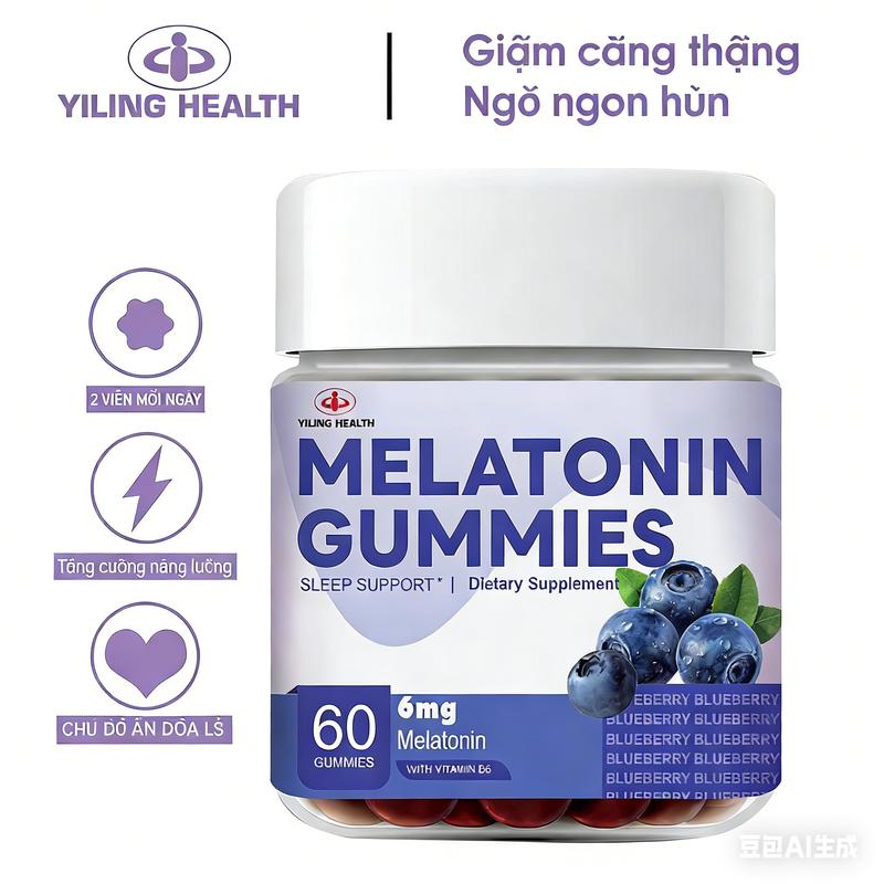  Kẹo Dẻo Hỗ Trợ Ngủ Ngon Yiling Melatonin Gummies sleepy gummies 5mg  Giúp dễ ngủ hơn sâu giấc hơn kẹo hỗ trợ ngủ ngon  giúp tăng cường chất lượng giấc ngủ 60 viên          kẹo  dẻo kẹo ngủ melatonin chú cá 