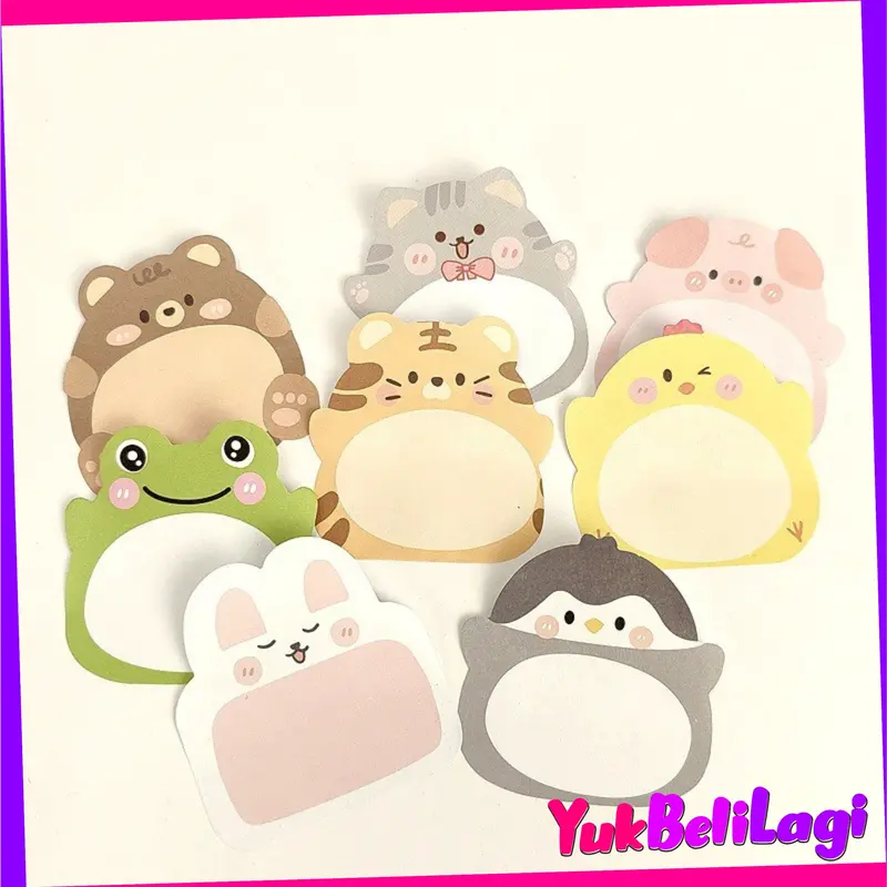 COD (YBL) Sticky Notes Motif Hewan Tempelan Kertas Catatan Memo Note Karakter Binatang Binatang  Mini Book Karakter Animal Lucu (BELI LOKAL) 0