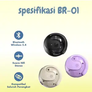 OWS BR-01 Headset Bluetooth Gaming Earphone Dengan Mikrofon Bass Headphone Wireless Earbuds Upgrade Terbaru Tws Bluetooth Wireless 5.4 Suara Hifi Stereo Kompatibel Seluruh Perangkat
