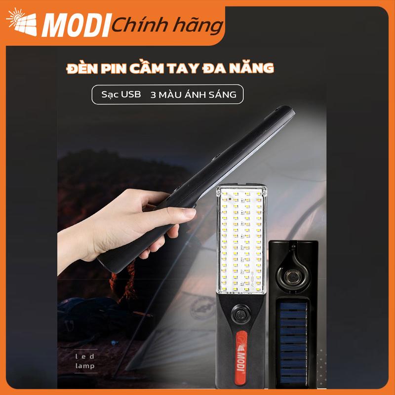 Đèn Pin LED Cầm Tay Cao Cấp MODI SOLAR, Đèn Pin Led Năng Lượng Mặt Trời Đa Năng Tiện Lợi