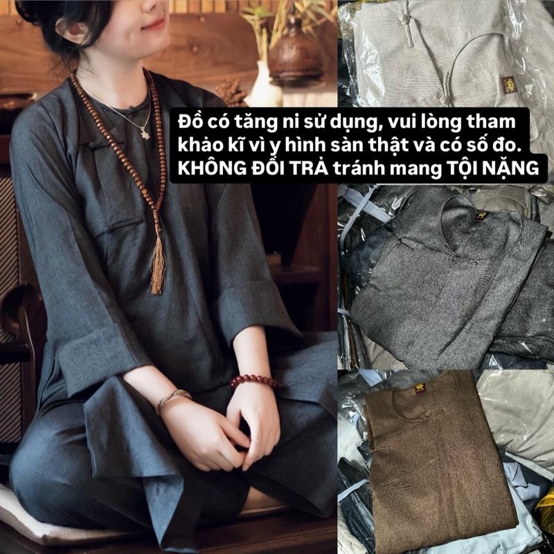 (KHÔNG ĐỔI TRẢ) Vạt hò LINEN Ấn Độ nút thắt cao cấp mềm mát PHOM RẤT TO- Pháp phục Tín Như (tặng chuỗi hạt vòng tay đá hoặc gỗ) đồ lam đi chùa Nam nữ