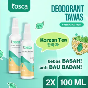 Tosca Natural Deodorant Spray Aroma Korean Tea 100ml x2 (isi 2) - Deodoran Alami Tanpa Alkohol