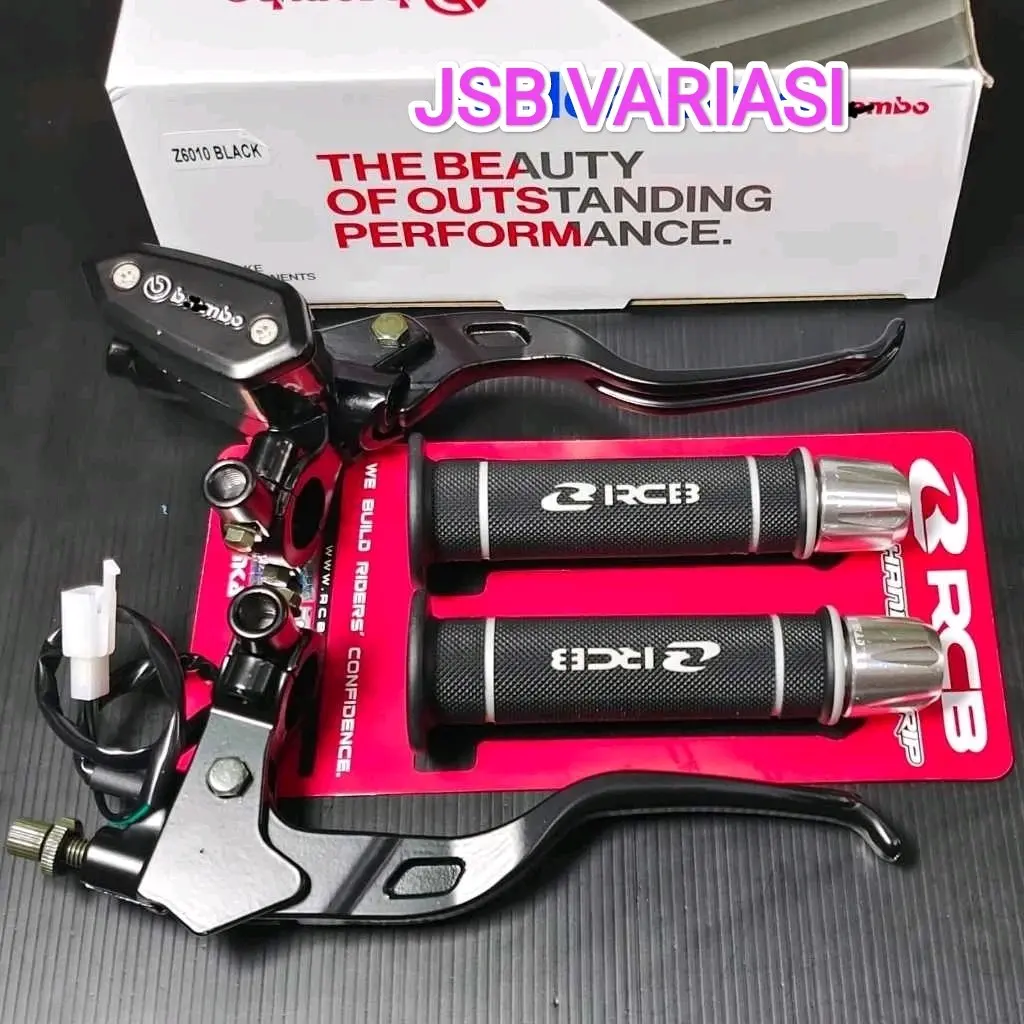 [ JSB ] Paket Master Rem Tabung Tipe Oval + RCB Original Handgrip RCB HG55 Original + Jalu Stang Cnc / Universal