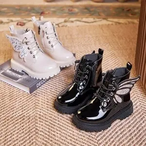 (SS147) Sepatu Boot Anak Perempuan Wings Fly Diamonde Import Premium Murah