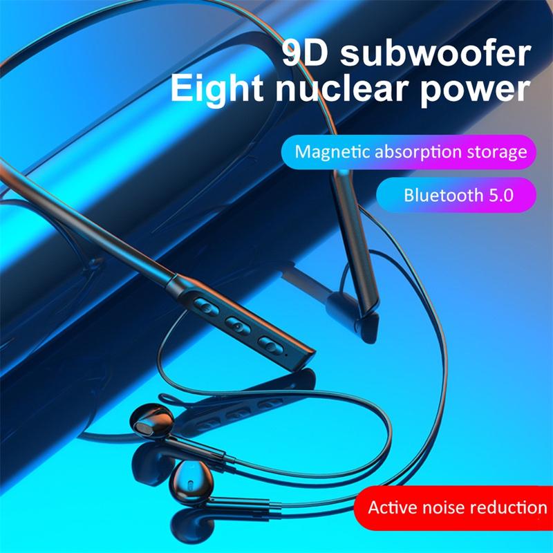 Tai nghe Bluetooth , dây đeo cổ từ tính, có mic, giảm tiếng ồn, âm trầm 3