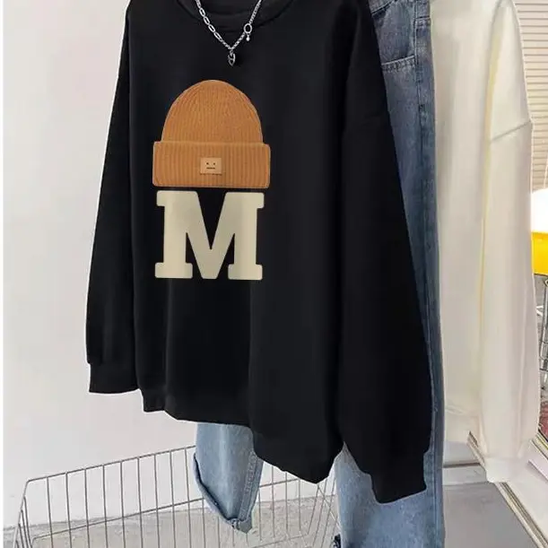 GB05*A0905 FORTEID.PRINT Sweater Lengan Panjang Hat printing Korean Style/Sweater Oversize/Baju Wanita/Switer Wanita/Switer/Street style Wanita Oversize Korean Style Sweater  Oversize crewneck Wanita   crewneck cewek aesthetic sweater oversized 0