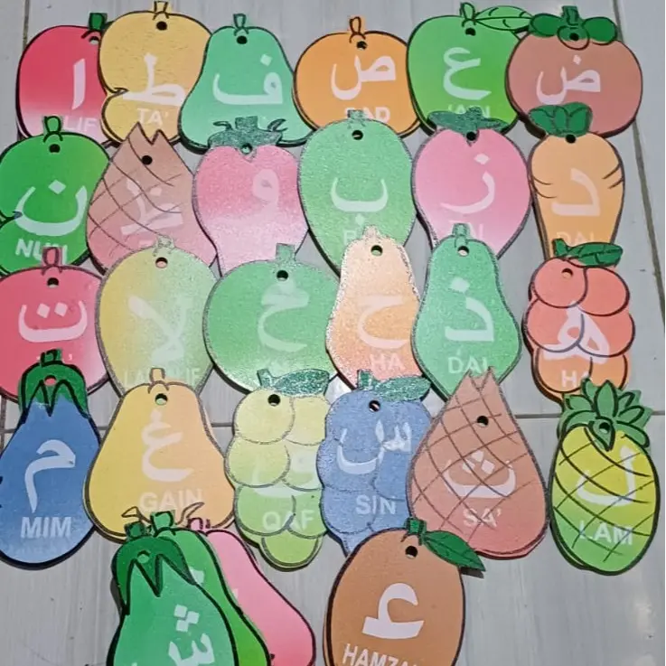 Mainan Edukatif_Buah Huruf Hijaiyah_Hiasan dinding Buah Huruf Hijaiyah