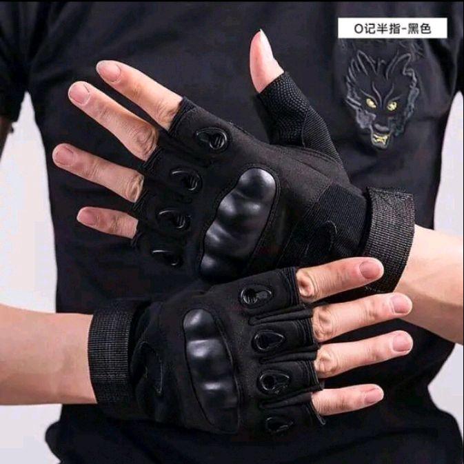 Sarung Tangan Motor Tactical Half Finger Military Grade Anti Slip dengan Protektor Batok Polyuretane Lengan - Outdoor, Kaki 4