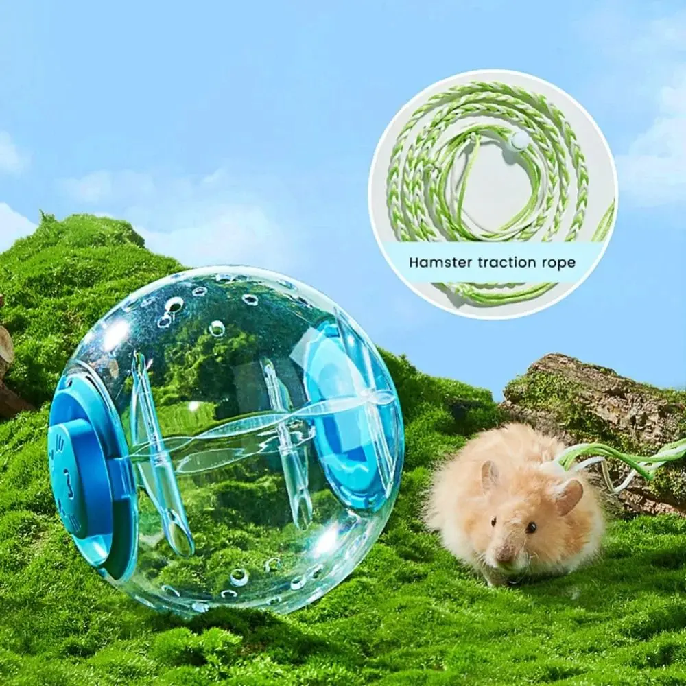 2025 14cm/18cm Hamster Exercise Ball Transparent Multi-function Running Ball Traction Rope Multi Purpose Pet Supplies