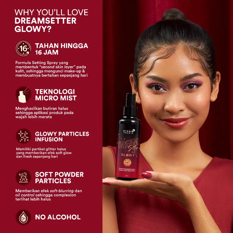Studio Tropik Setting Spray Dream Setter Glowy Satin Matte Finish | Make Up Finishing Spray 3