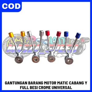 GANTUNGAN BARANG MOTOR MATIC CABANG Y FULL BESI CROM UNIVERSAL Motorcycle
