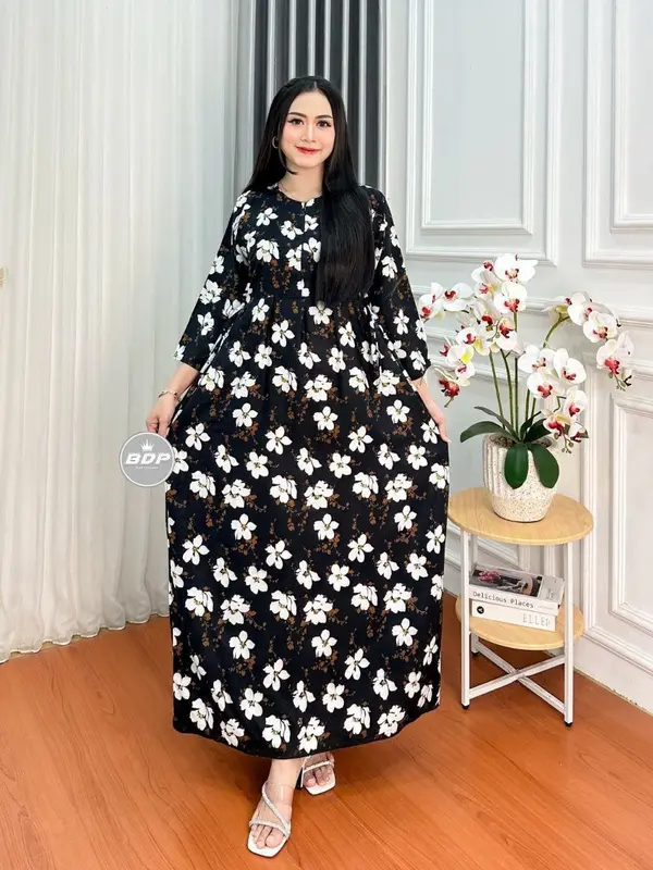 Dress Daster Rayon Tebal Motif Batik Kekinian Wanita Terbaru Busui Resleting 1