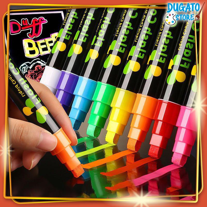 Set 8 Bút Dạ Quang Viết Bảng Led Biển Quảng Cáo Mặt Kính