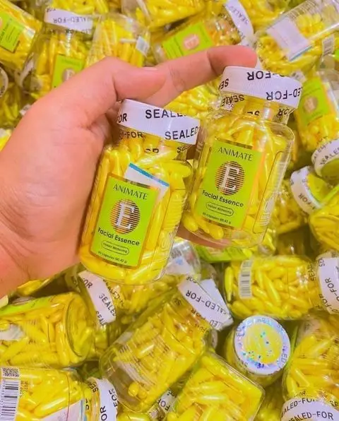 animate kapsul-pencerah kulit kusam kulit sensitive kulit kering -ANIMATE Facial Essense isi 60 capsul Hitam Vitamin Mencerahkan 1