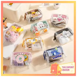 Tas Import - D6439 Tas Kosmetik Mini Motif Karakter / Dompet Koin Aesthetic / Pouch Transparan Serbaguna / Dompet Mini Motif Karakter