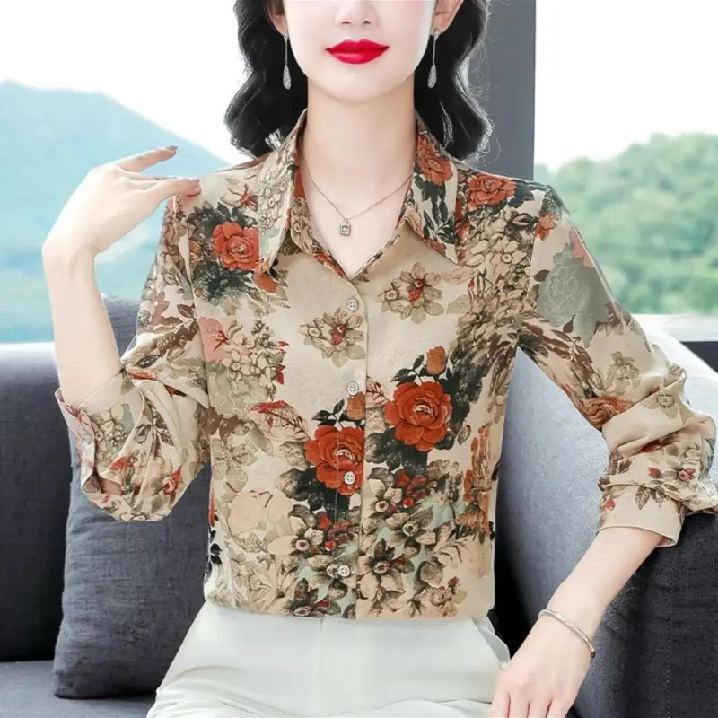 Baju Atasan Wanita Motif Bunga Terbaru Korean Look - Panjang