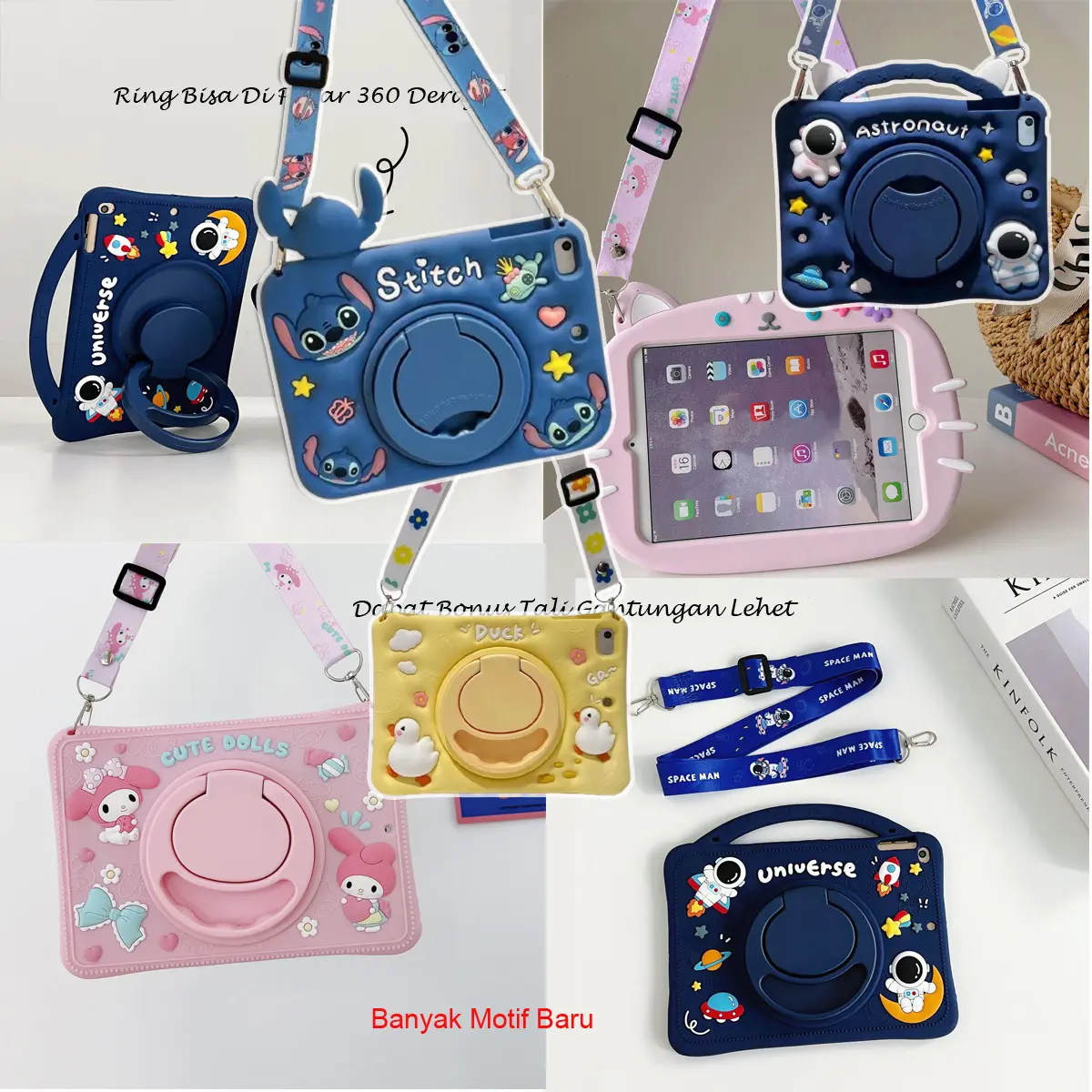 xqxm for Samsung Tab A9 8.7" X110/X115 A9 Plus 11" X210 / X215 / X216/ S9 FE : Case Aman Untuk Anak Motif Cover Lucu Anti Banting for A7 Lite A 8.0 A 10.5 S6 Lite : Casing Silikon