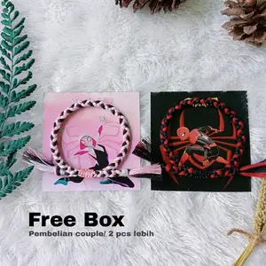 Gelang spiderman/ Gelang couple spiderman/ Gelang couple/ Gelang couple aesthetic/ Gelang tali/ Gelang costum/ Gelang murah
