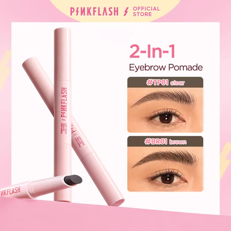 [Official] PINKFLASH 2-in-1 waterproof sculpting brow wax with Brush Long-lasting Styling Eyebrow Soap Alis Pencil E28