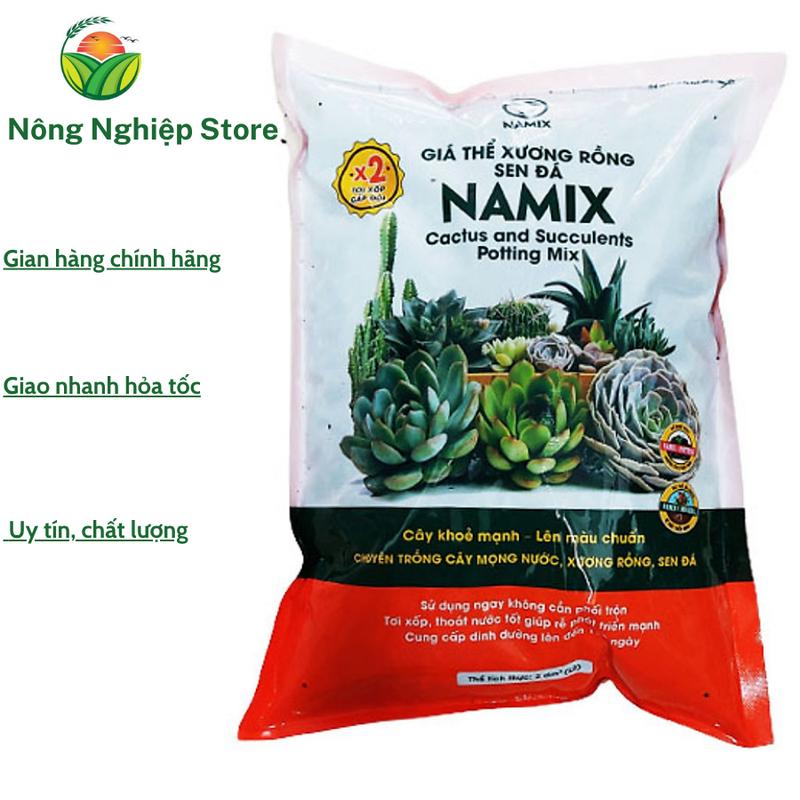 Giá thể xương rồng sen đá Namix túi 2dm3 đất trồng sen đá xương rồng Trường sinh Nha đam và các cây mọng nước