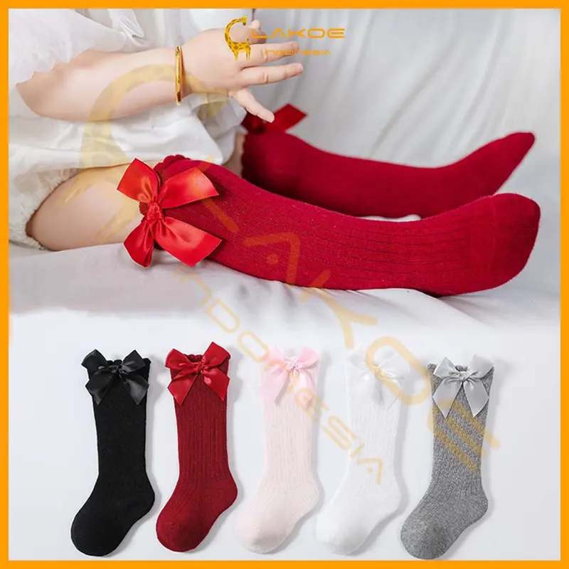 LAKOE Kaos Kaki Panjang Anak Bayi Lucu/ Kaus Kaki Bayi Perempuan Untuk 0-3 Tahun 0