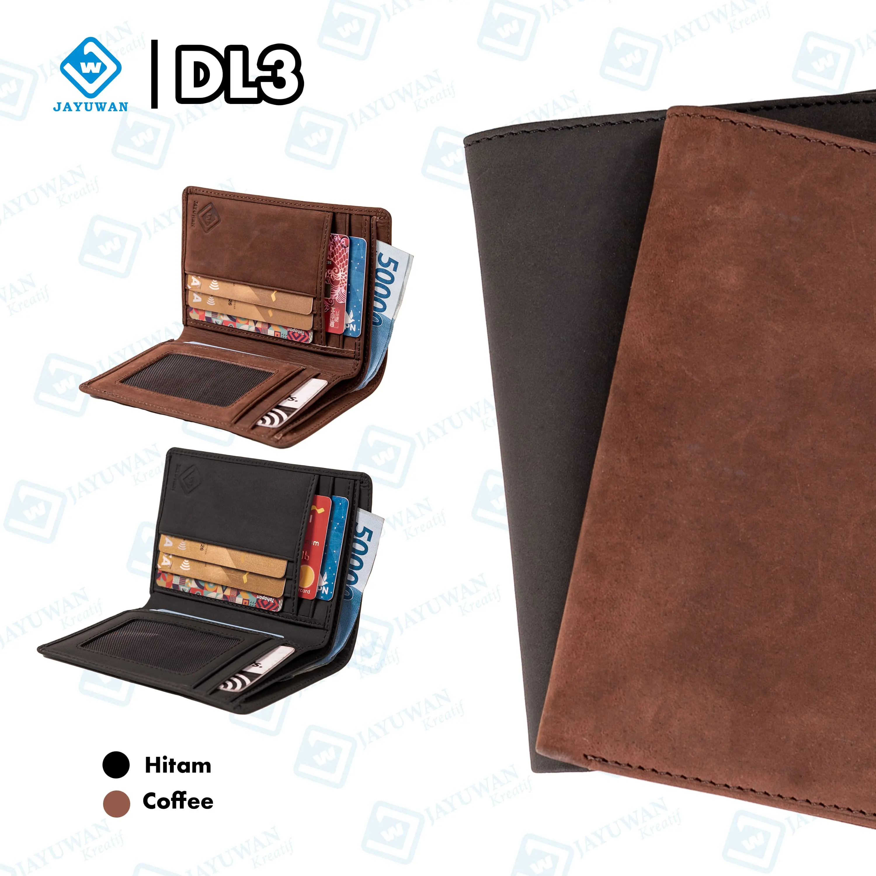 Jayuwan Kreatif Store - Dompet Pria Premium DL3 Bahan Kulit Sapi Asli