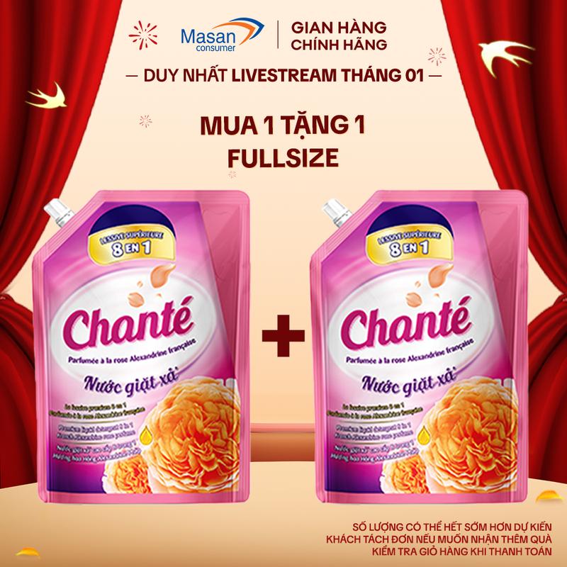 DEAL KOL Combo 2 Nước giặt xả cao cấp 8 trong 1 Chanté Túi x 3.05KG