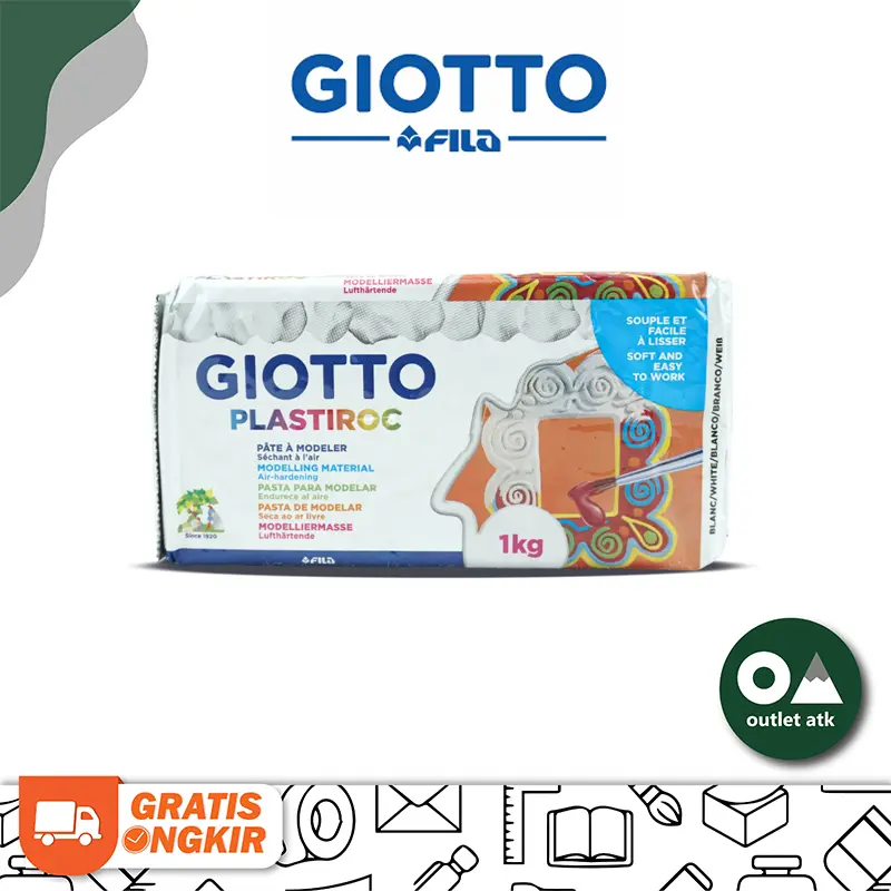 Tanah Liat Giotto Plastiroc White 1kg Modeling Clay Putih