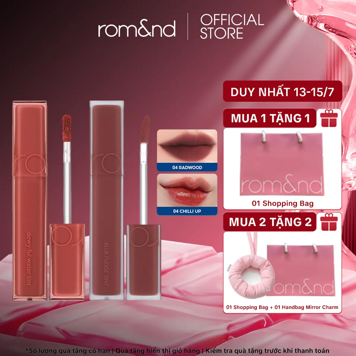 Son Kem Lì Trang Điểm Hàn Quốc Romand Blur Fudge Tint 5g Cosmetic Mỹ Phẩm