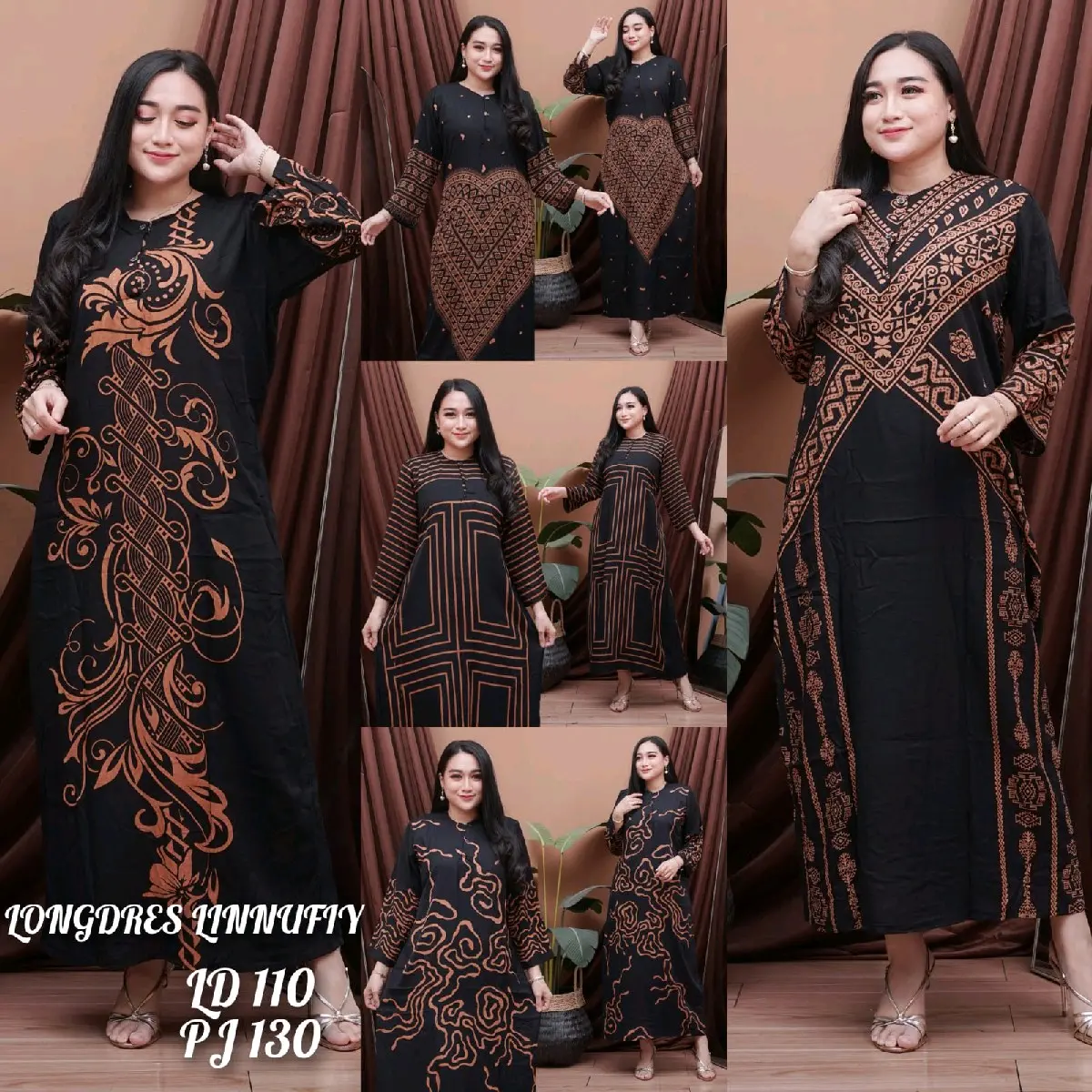 Daster Longdress Panjang Kancing Aneka Motif Terbaru Manis cantik