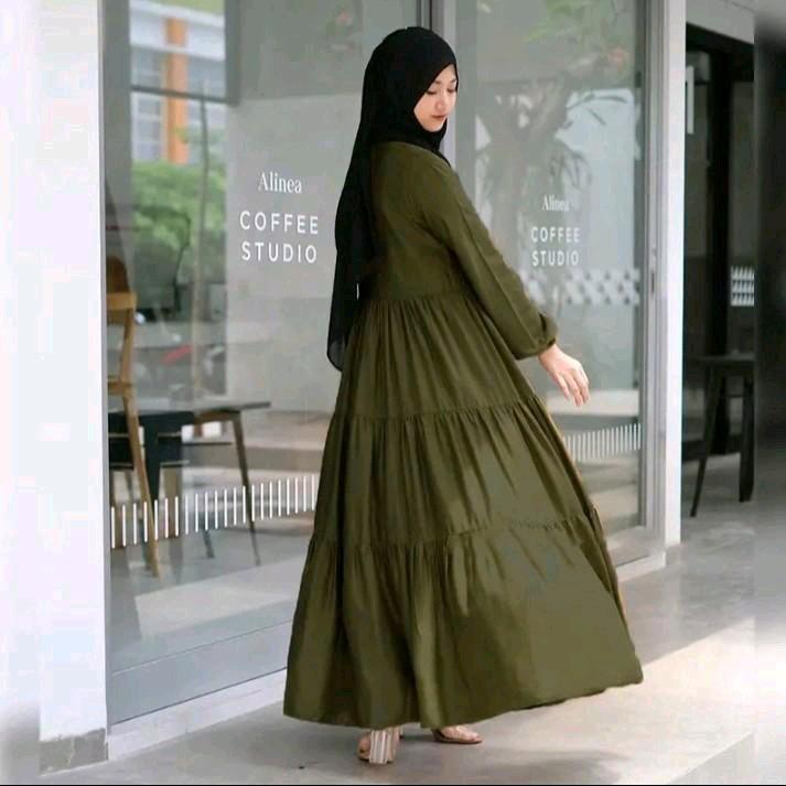 (promo) gamis canda rempel susun airflow premium/ gamis polos busui terlaris 2024/gamis premium/ gamis muslim 2