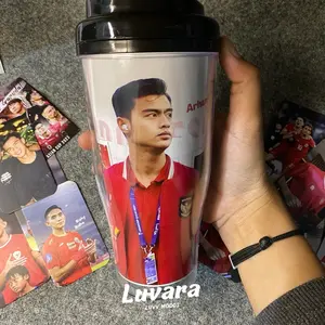Tumbler TIMNAS INDO BLACK VERSION bonus photocard  Bottles Minuman Hitam