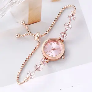 [FREE BOX+GIFT] Jam Tangan Wanita Tali Rantai Serut Simple Bulat Mini Jam Analog Elegant Quartz