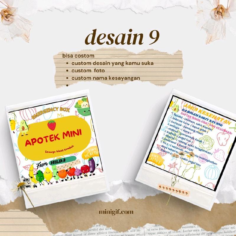 Custom Sticker Apotek Mini Super Box List Obat Gratis Desain unik 8
