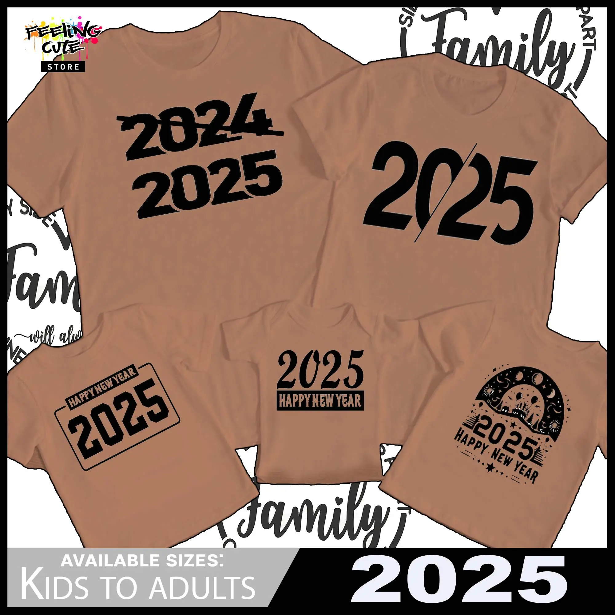 Mocha Mousse 2025 sold per piece Shirt Family For Kids To Adults Unisex Sold per size Comfortable