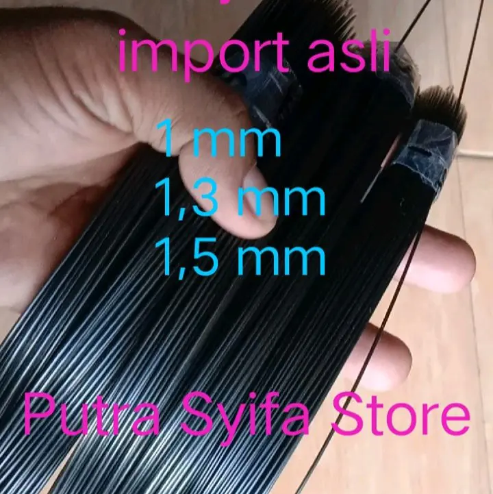 Ruji Fiber ukuran 1,5 mm Hitam panjang 50 meter 0