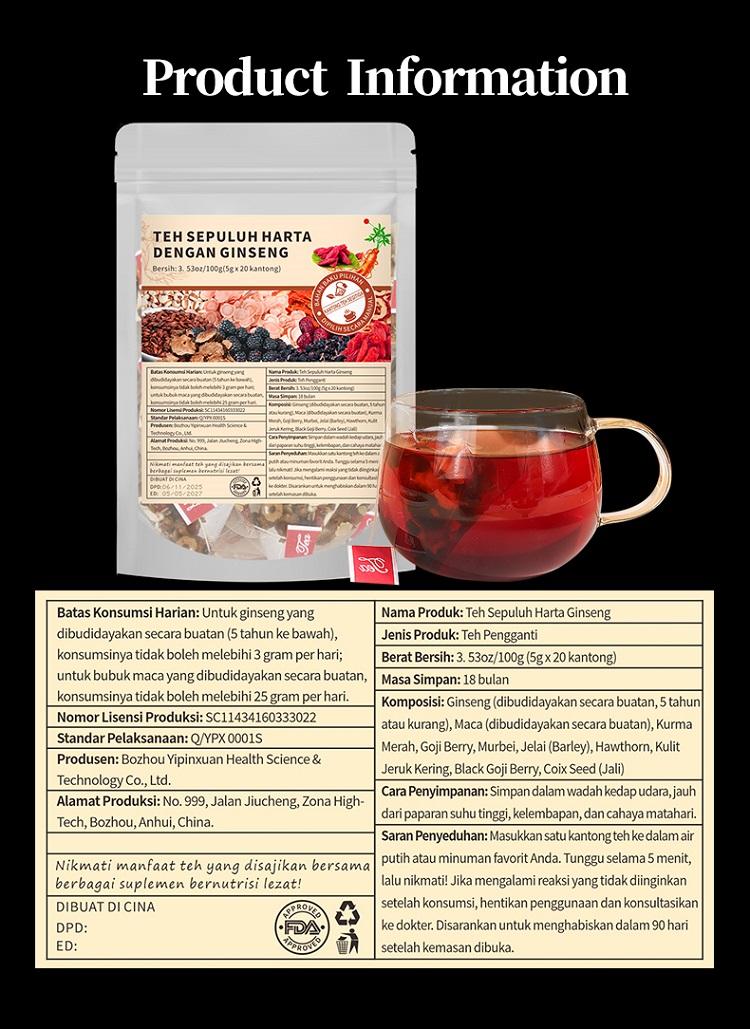 STAMINA PRIA WANITA! Teh Ginseng 10 Bahan Alami - Bantu Badan Kembali Fit Setelah Begadang, Tidur Lebih Nyenyak. Rasa Lezat & Disukai Banyak Orang