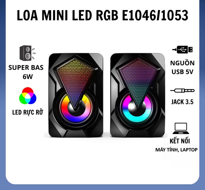 Loa Máy Tính Gaming LEERFEI E-1046 USB Hiệu Ứng Đèn LED Âm Thanh HD Chất Lượng Cao