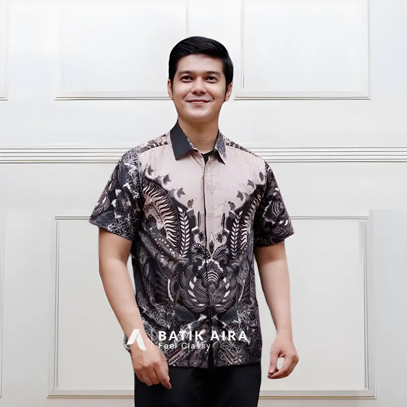 Kemeja Batik Pria batik premium lengan panjang terbaru 2024 cowok batik pria pendek anak laki Hem 3