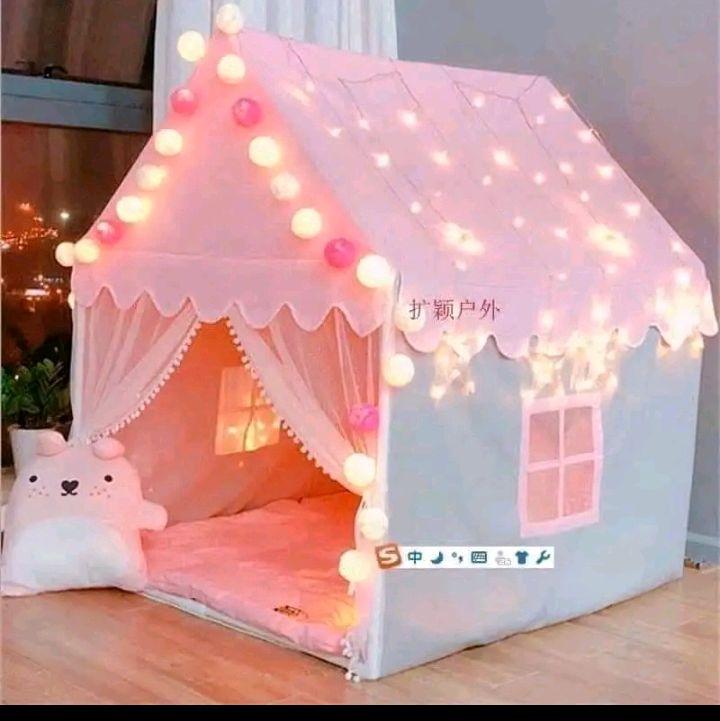 Lều hình ngôi nhà cho bé trai bé gái khung nhựa và khung kim loại ( sp gồm khung lều và vải lều)