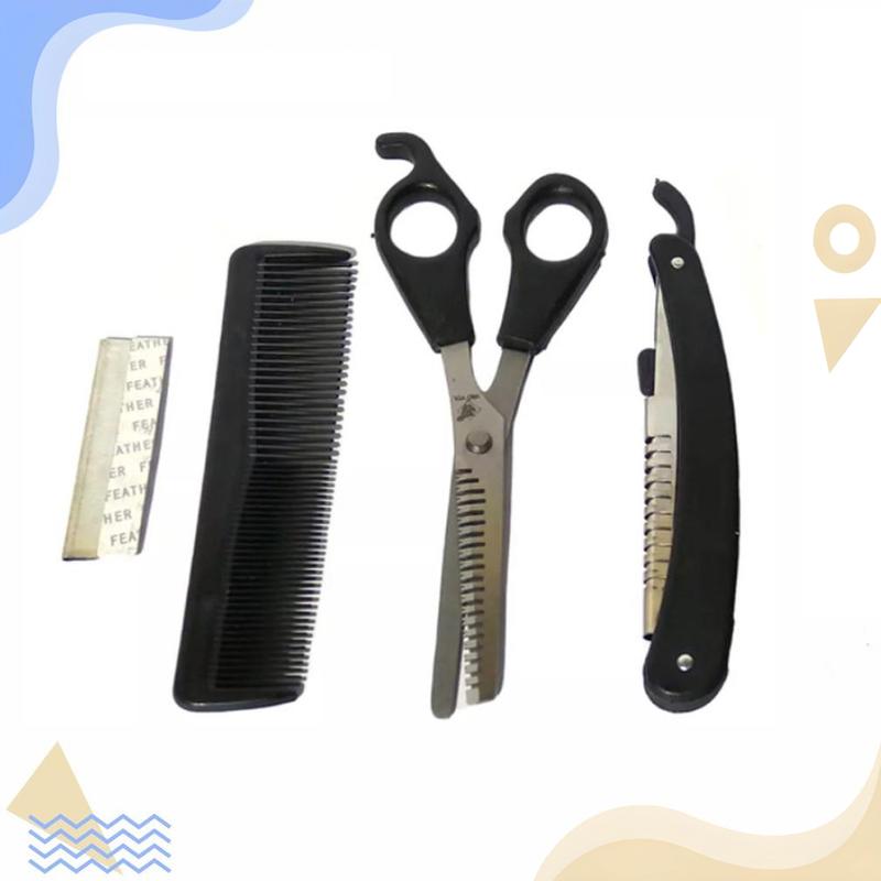 GUNTING RAMBUT SET 3In1 GUNTING SASAK SISIR PISAU CUKUR RAMBUT 0