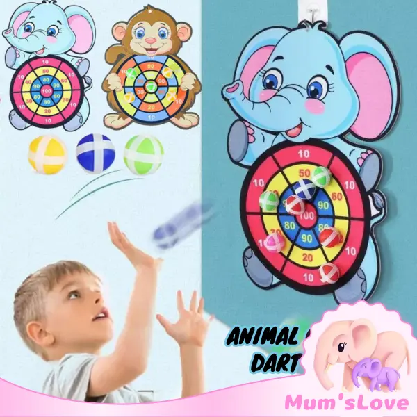 Cartoon Dart Throwing Sticky Ball, Kids Throwing Toys, Target Ball Dart Board Game Sports Toys Family Game | Kartun Dart Bola