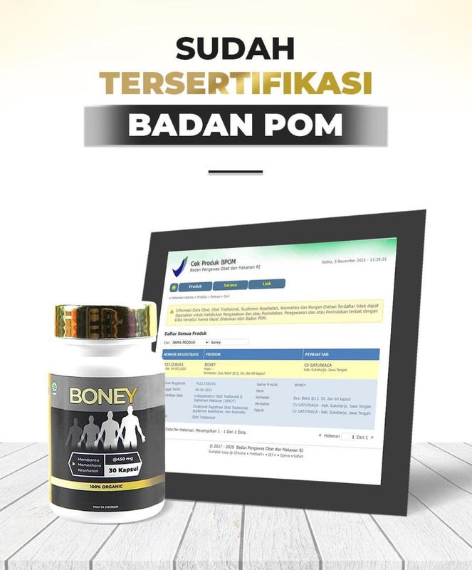 Boney - Suplemen Kesehatan Boney untuk Kesehatan Tulang | Isi 30 Kapsul Herbal 4