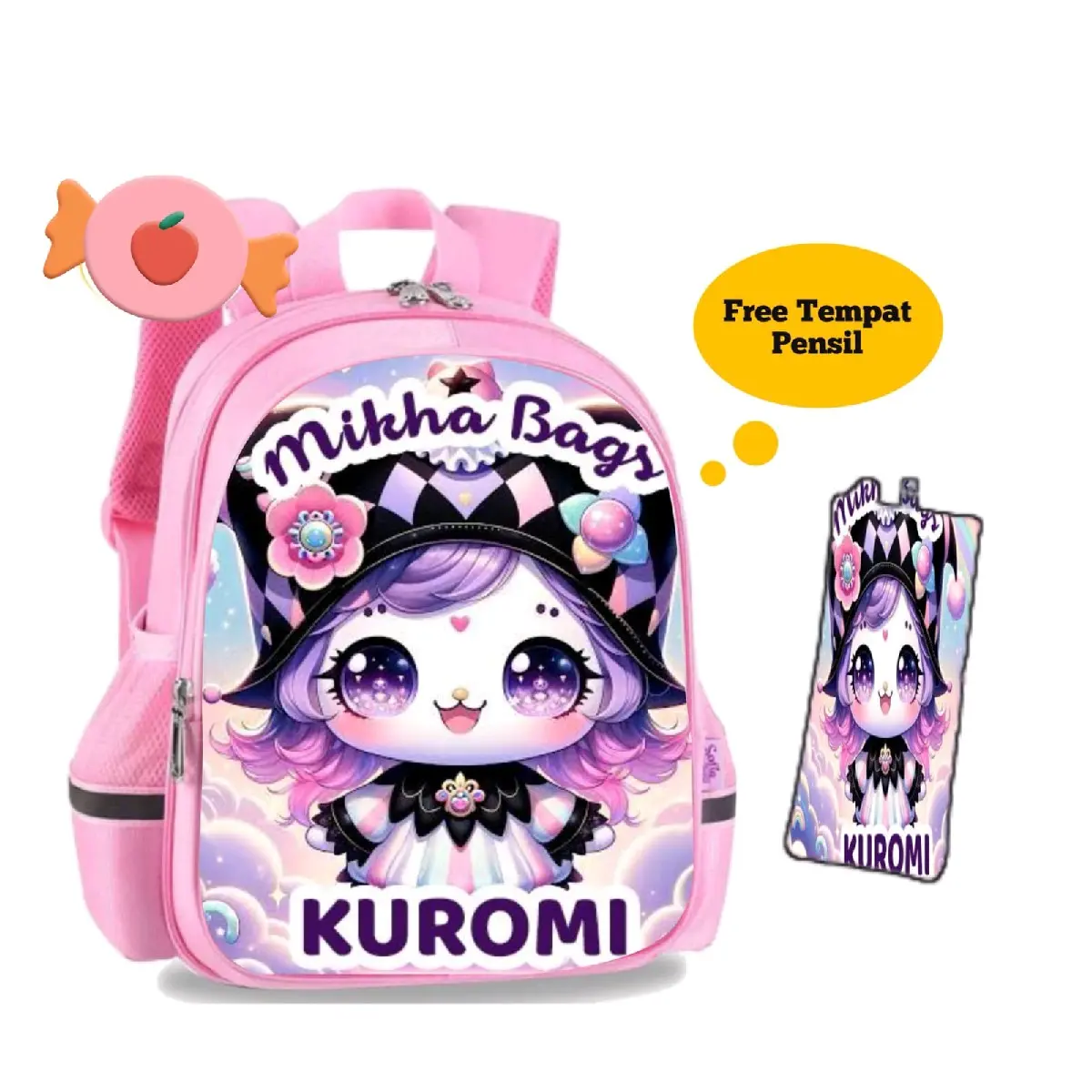Tas Anak Sekolah Karakter Kuromi Terbaru - Desain Lucu dan Nyaman - Fashion smiggle original